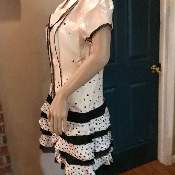NWT $129 bebe | Silk | Franki | Peter Pan Collar Hearts Dress | Size M - Picture 10 of 16